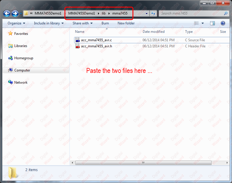 copy paste the mma7455 library files