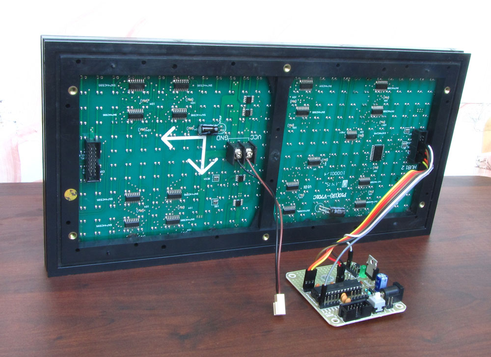 atmega8 p10 display connected