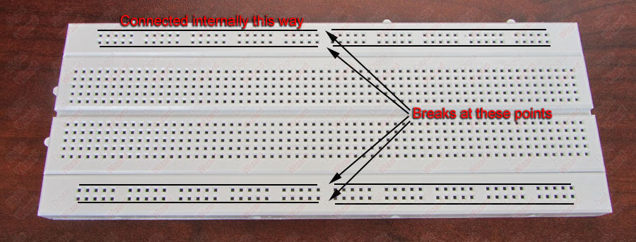 breadboard power lines