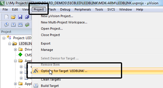 Keil Options for target