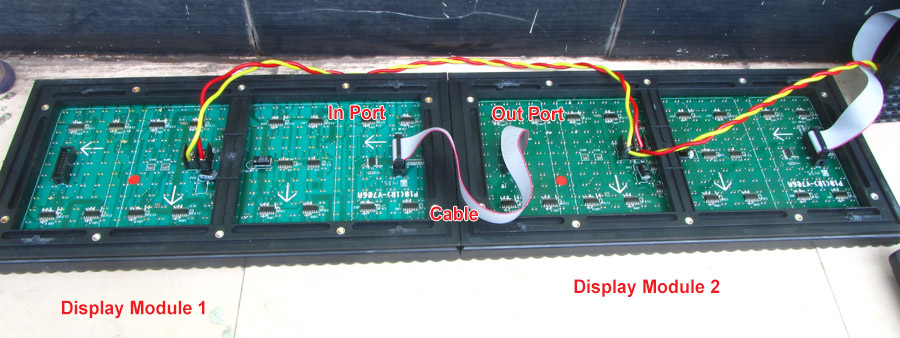 cascading p10 displays