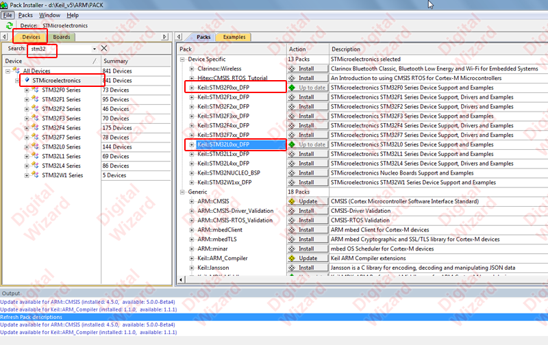 Packs for STM32F0