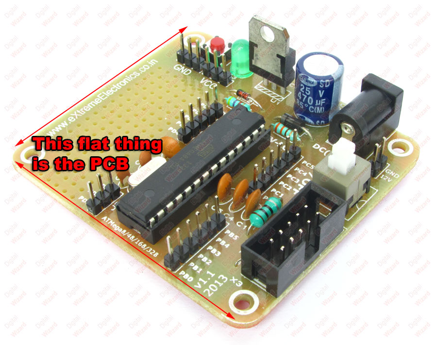 a pcb holdes all components in one place