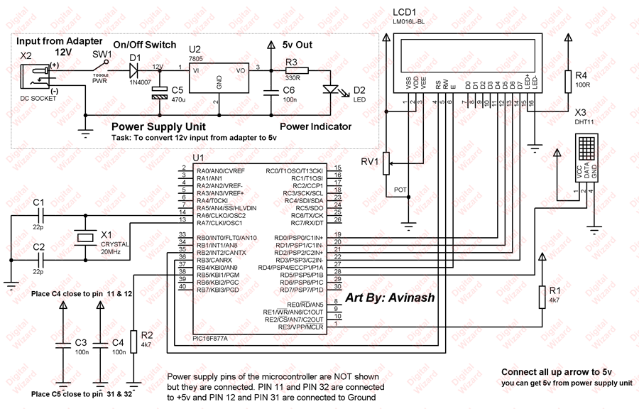 dht11 schematic circuit