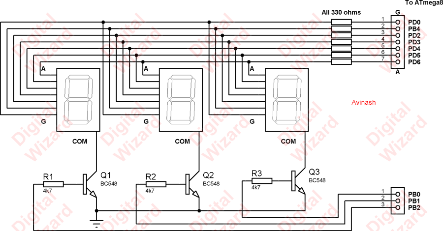 multiplexed seven segment displays