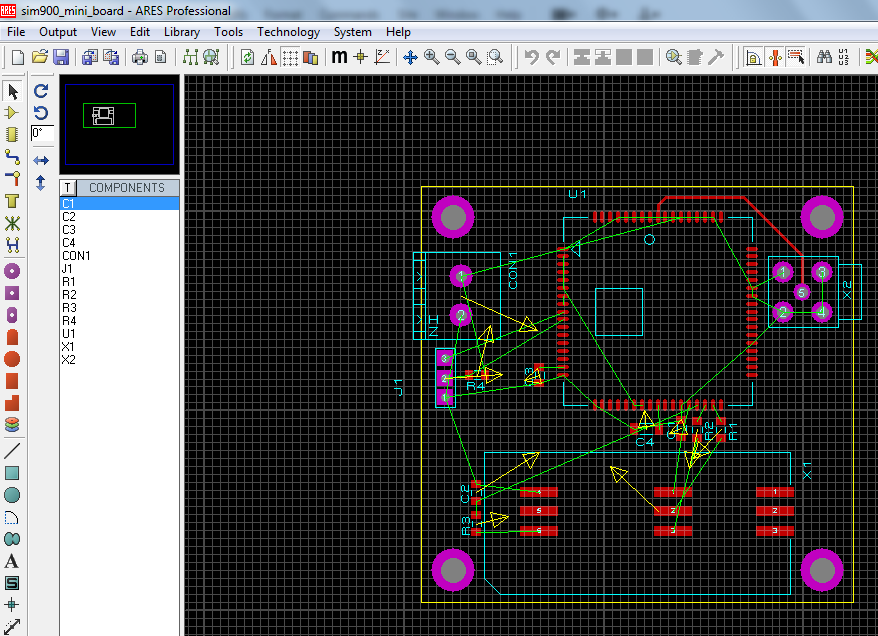 SIM900 PCB Design in Proteus