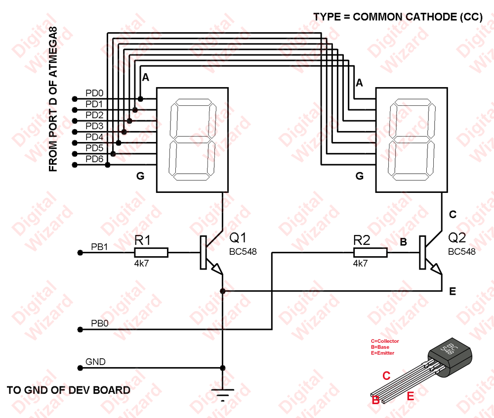 schematic for two digit seven segment