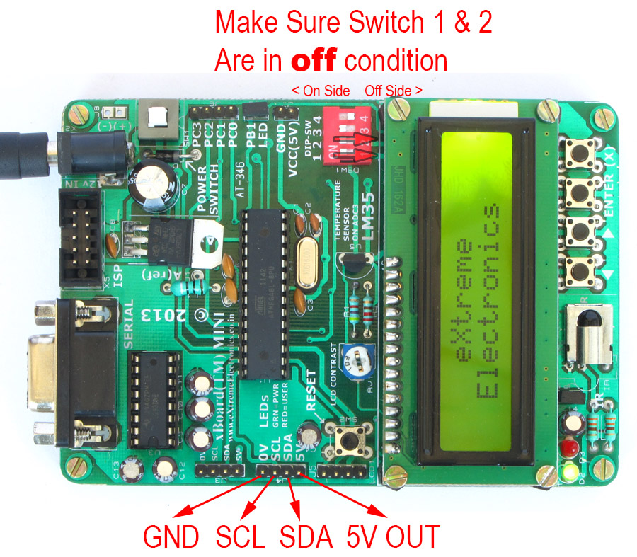 I2C Pins and 5v output pins of xBoard MINI