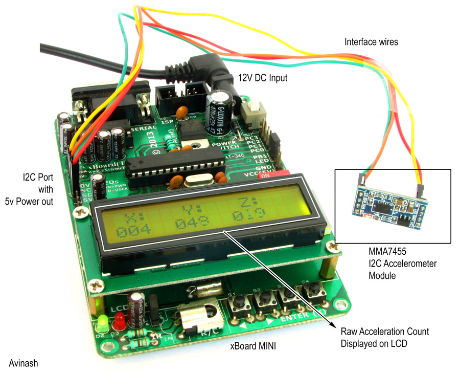 complete setup for mma7455 interface